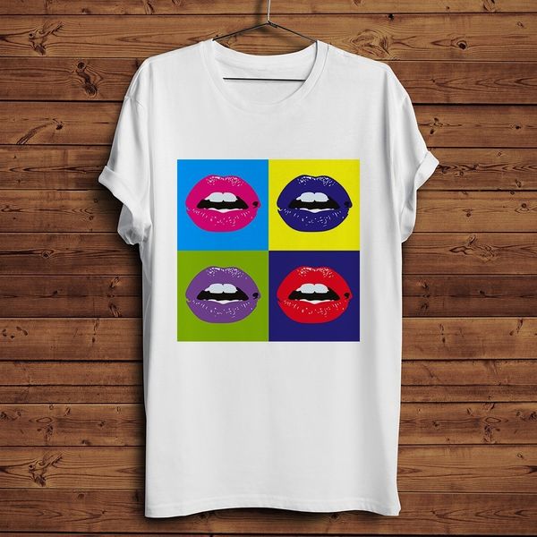 

color lips pop art funny t shirt men summer new white casual homme cool tshirt streetwear sport hooded sweatshirt hoodie