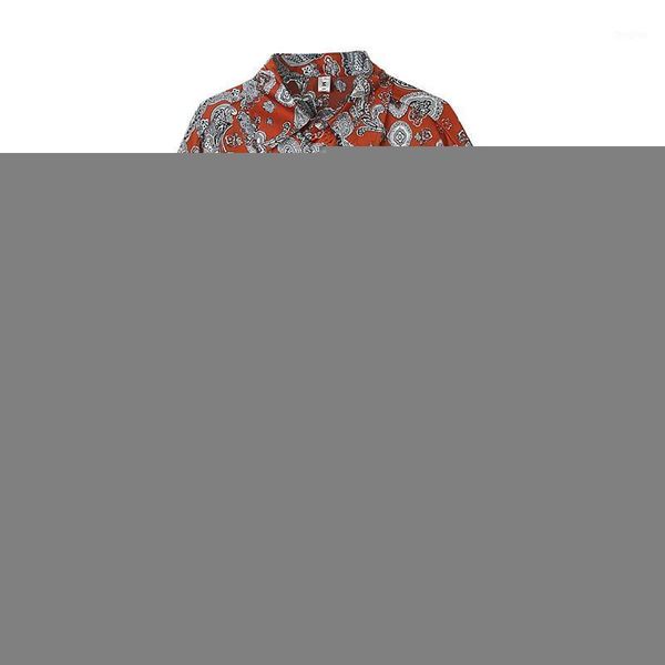 

new male satin style fashion streetwear dress shirts men vintage print loose casual long sleeve shirt1, White;black
