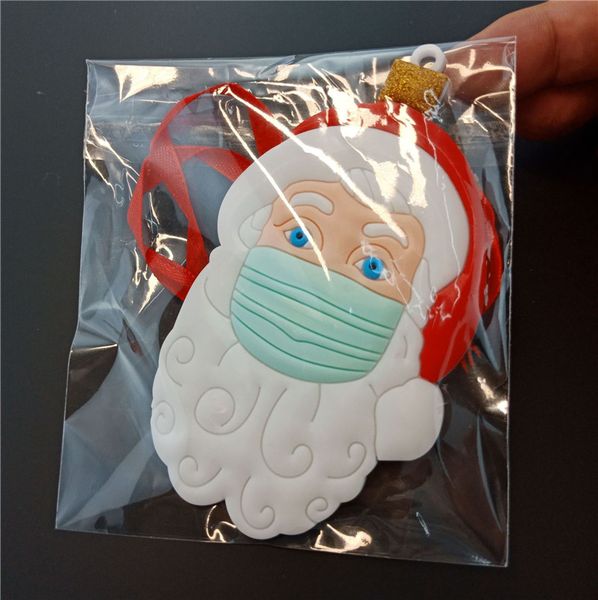 

christmas 2020 xmas tree pendant ornament santa claus hanging epidemic quarantine survivor face mask snowman party supplies gifts e102905