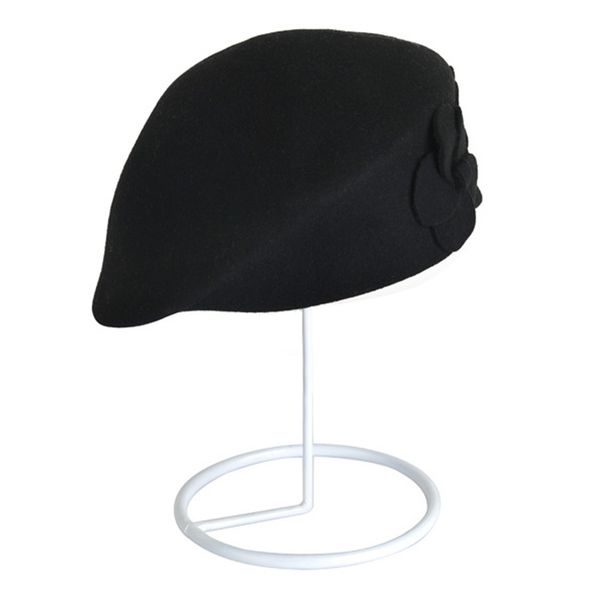 

women faux wool breathable wear resistance hats autumn winter beret casual flower pattern warm elegant travel gift soft vintage, Blue;gray