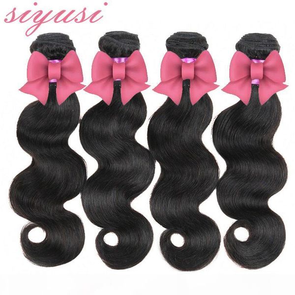

brazilian virgin hair body wave 3 4 bundles brazilian body wave 100% unprocessed virgin hair brazilian straight hair weave bundles, Black