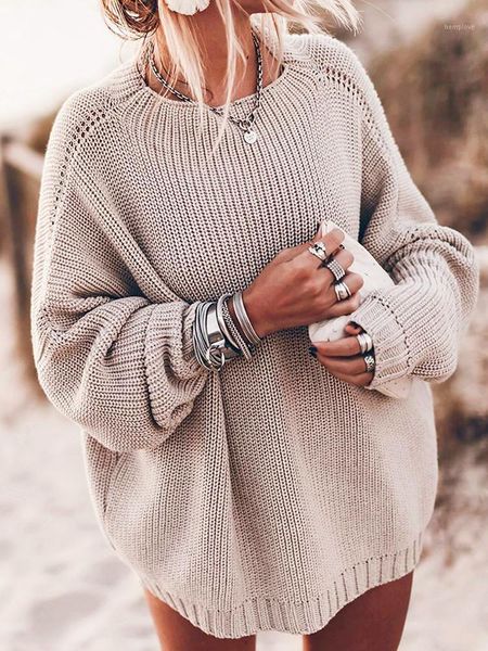 

loose knitted sweater women jumpers long sleeve o-neck woman pullovers sweater 2020 autumn winter color block casual new1, White;black