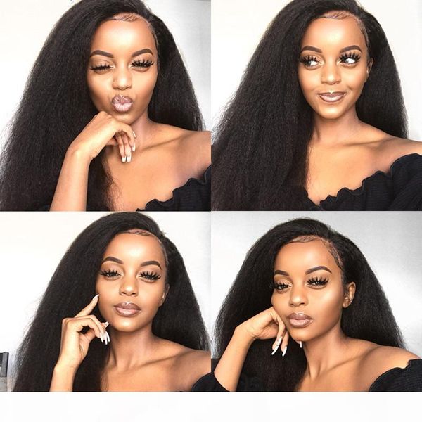 

2019 new human hair wigs black synthetic wig body wave middle part heat resistant fiber for black women cosplay long wig, Black;brown