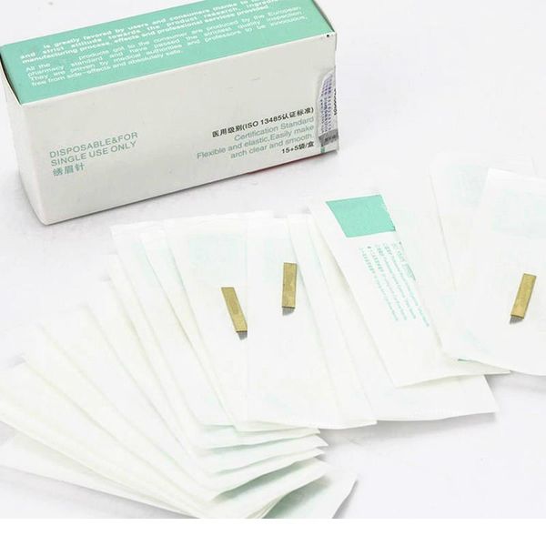 

100 pcs 12 pin permanent makeup eyebrow tatoo blade microblading needles for 3d embroidery manual ta qylqsz