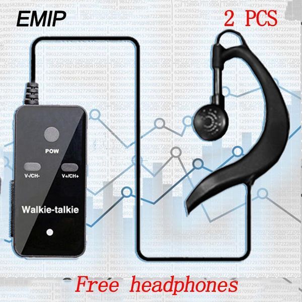 

walkie talkie (2 pcs)emip mini portable vhf handheld ham ultra-small radio communicator hf transceiver with earpiece1
