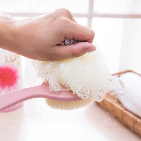 

long handled bath brush body brush massage bast wisp body scrub bath bubble balls pumice stone sponge spa soft bast1