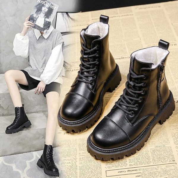 

winter ankle black leather boots of the ladies'brand motorcycle ba01