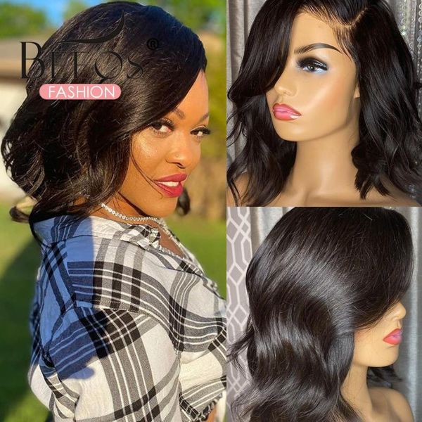 

water wave short wigs human hair bob wig lace front human hair wigs for black women 180 density brazilian remy 4x4 lace, Black;brown
