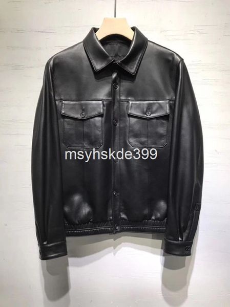 

men's leather & faux men's casual leather jacket coat luxury high-end wear, Black