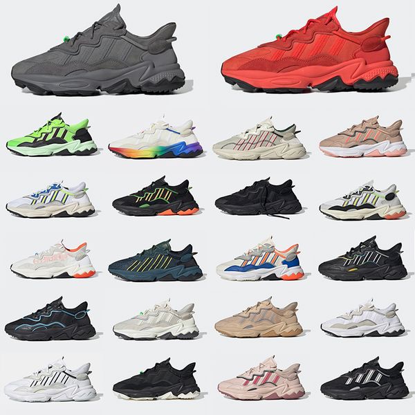 

cool men женщины ozweego повседневная обувь неоновая зеленая эра пакет гордость смелый оранжевый черный яркий циан мужские женские спортивны, Black