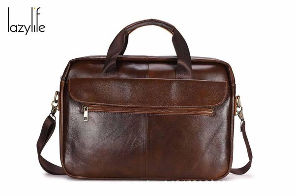 

lazylife women men leather shoulder bag large 14 inch lapbriefcase bags for documents messenger bag vintage leather business