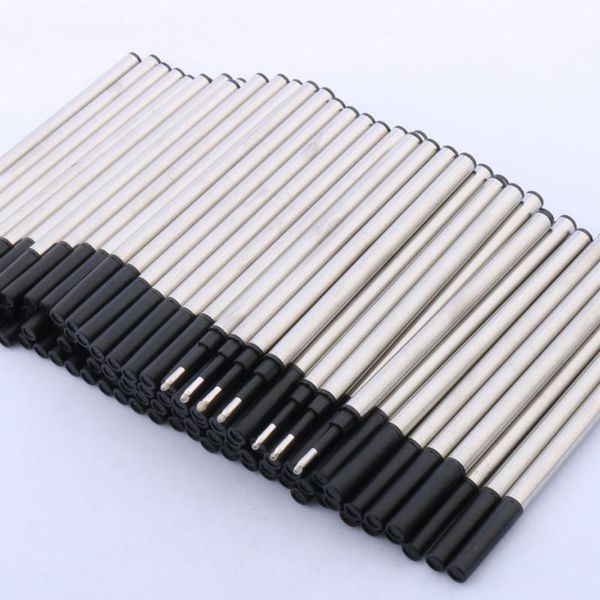 

100pc wholesale quality black stainless steel standard rollerball pen ink refills1, Black;red
