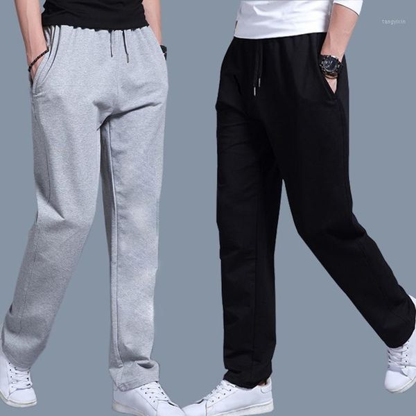 

men casual long sports sweat pant trouser fitness jogger running workout sweatpants plus size s-5xl 20201, Black