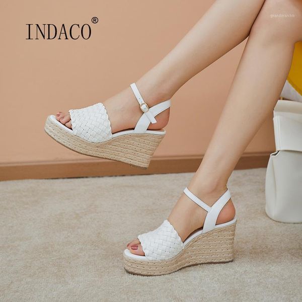 

sandals wedge 2021 genuine leather women summer shoes 9.5cm1, Black