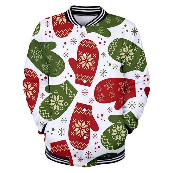 

men's jackets christmas 3d printed baseball women/men 2021 fashion long sleeve jacket casual streetwear men clothes, Black;brown