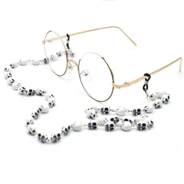 

2020 cool men skull acrylic beads sunglasses chain hip hop fashion glasses chains lanyard vintage sunglasses accessories h bbycdo