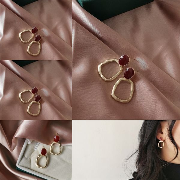 

cvx for goc twist metal stud earring trendy gold earring women elegant geometric circle daily wear, Golden