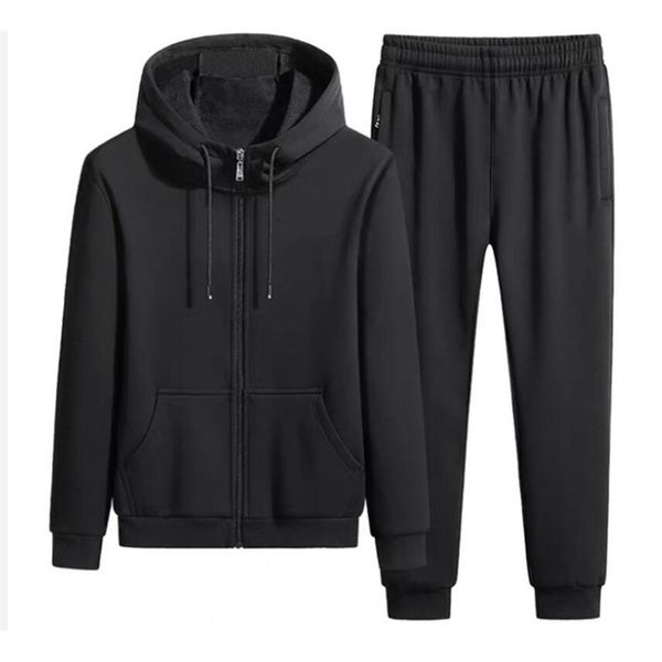 

2021 autumn new men's hoodies + sweatpants winter two piece suit hooded sets male clothes uk6u, Gray