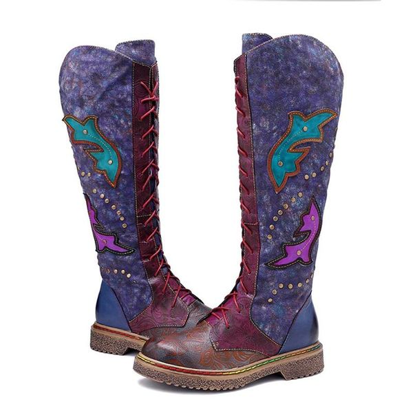 

подлинная сапоги кожа кора pattern flat soft mid теленок сапоги женская обувь мягкие элегантные ботинки женщин, Black