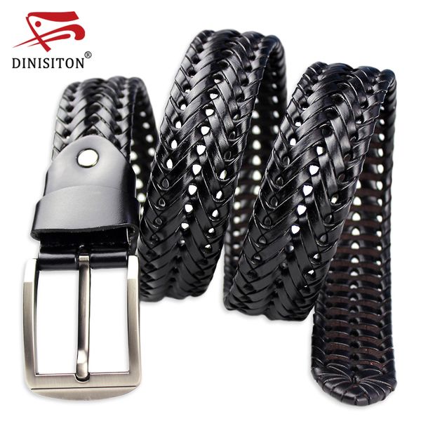 

dinisiton braided leather belt for men's belts 4.0cm width luxury genuine leather cow straps hand knitted designer strap bz201 t200113, Black;brown
