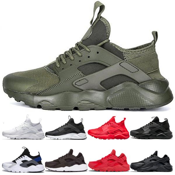 

new arrive shoes huarache 1.0 4.0 green black white white black blue triple white triple black walking shoes sneakers