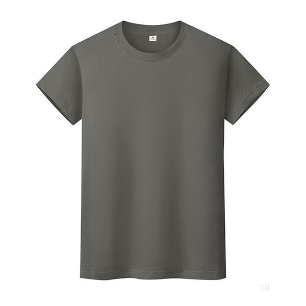 

new round neck solid color t-shirt summer cotton bottoming shirt short-sleeved mens and womens half-sleeved i67qio