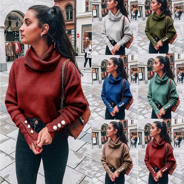 

knitted sweater winter women warm sweaters solid turtle neck loose ladies knitwear fashion long sleeve bottoming plus size1, White;black