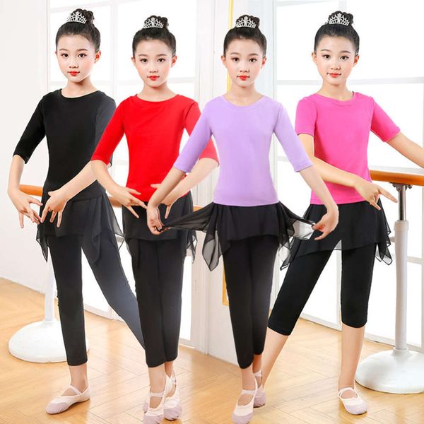 

training skirt girl's trouser ballet children's chine dance examination capris competition drs, Blue