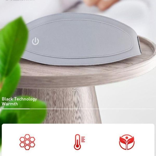 

waist support three temperature control switch usb electric heat trainer graphene physiotherapy application warm uterus belt1, Black;gray