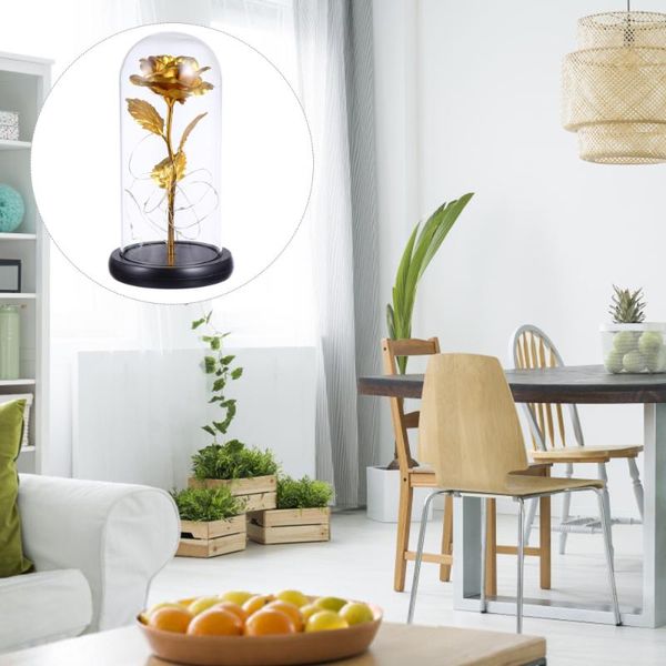 

valentine's day gift imitation rose flower atmosphere lamp with glass cover