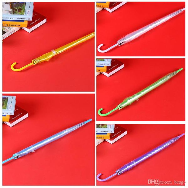 

colorful transparent long straight handle umbrella automatic black rainbow custom logo umbrella waterproof 8 bone umbrellas dh0988 t03