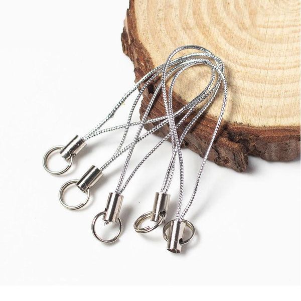 

20pcs/lot thread cord key ring diy bag key ring bags toys hanger clips key holder keychain diy keyfob diy keychain acc qylxxl, Silver