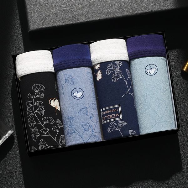 

2021 new 4 ps/lote moda impresso cueca boxers masculino shorts confortvel boxer presentes para homens 7jy4, Black;white