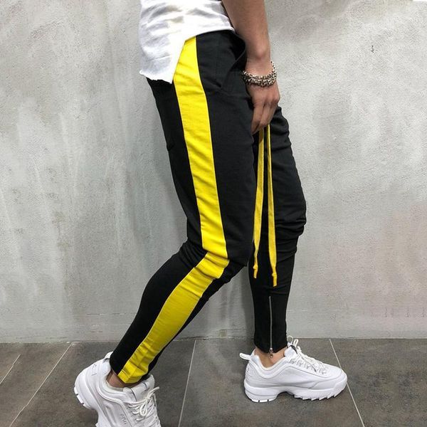 

side stripe pants men track joggers 2019 harem trousers homme streetwear male hip hop pant streetwear brand casual man pants1, Black