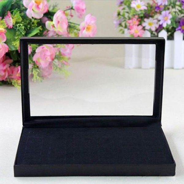

other wholesale-fancy jewelry box rings showcase display case storage holder organiser color black ring-01061, Black;white