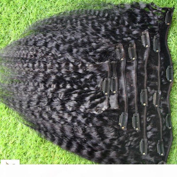 

black color malaysian kinky curly clip in 100% human hair extensions 100g brazilian remy hairextensions 9pcs set 10-34 inchs
