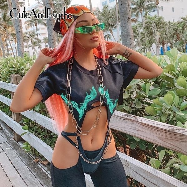 

embroidery bodycon bodysuits patchwork women harajuku rompers short sleeve backless jumpsuits streetwear cuteandpsycho y200418, Black;white