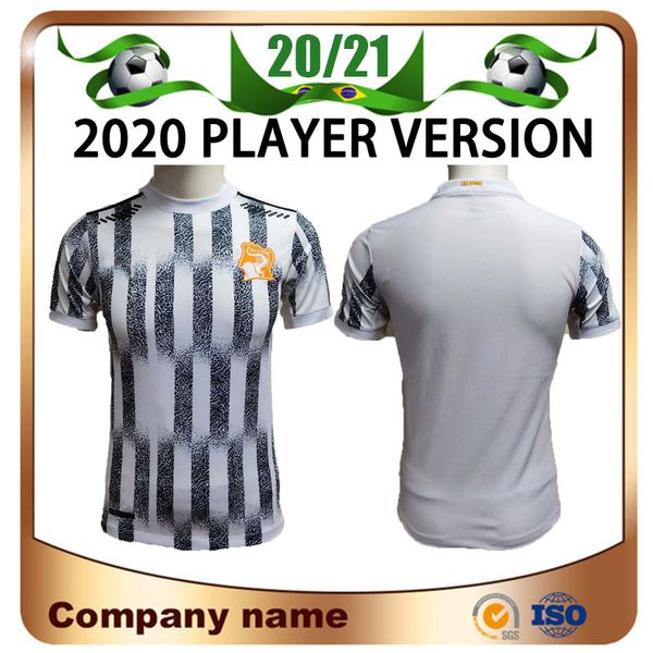 

2020 ivory coast player version soccer jersey 20/21 ivory coast yellow short sleeve soccer shirt away black and white football uniforms, Black;yellow
