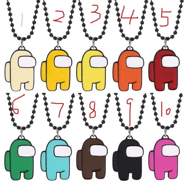 

games among us pendant necklace for women men among us choker necklace ladies party decoration jewelry kids brithday party gifts cz11802, Red;brown