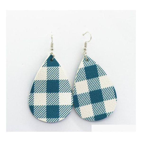 

2019 wholesale american fashion buffalo plaid leather teardrop earrings for women trendy flag basketball football b sqcrqf queen66, Silver