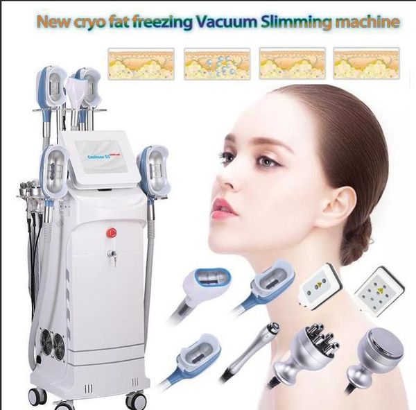 

360 cryolipolysis cavitation rf slimming machine with 5 cryo handles body weight loss+ cavitation+ rf+lipolaser removal beauty equipment