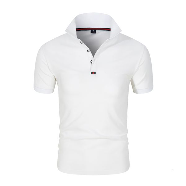 

summer cotton polo men's business casual style white solid color short sleeve polos shirt fashion apparel m-4xl, White;black
