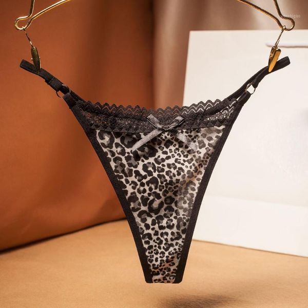 

women panties leopard lace mesh sheer transparent underwear lingerie thongs briefs seamless t-back panties tanga mujer1, Black;pink