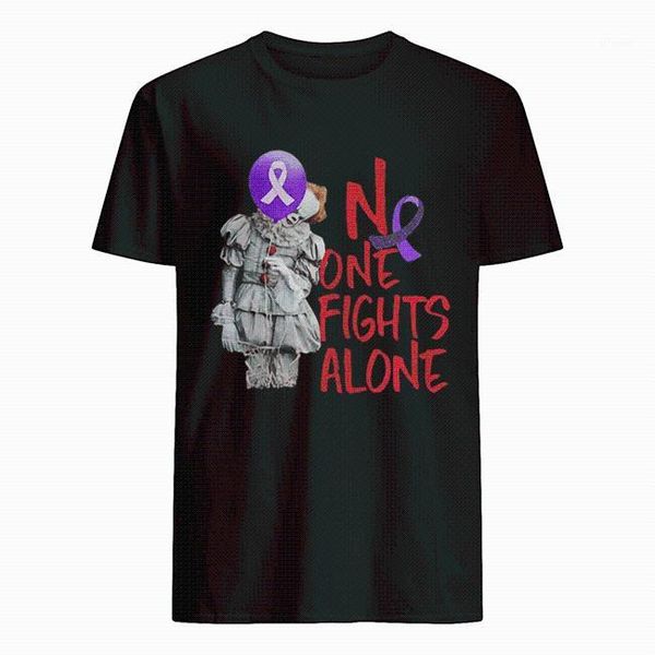 

no one fights alone pennywise alzheimer awareness t shirt1, White;black