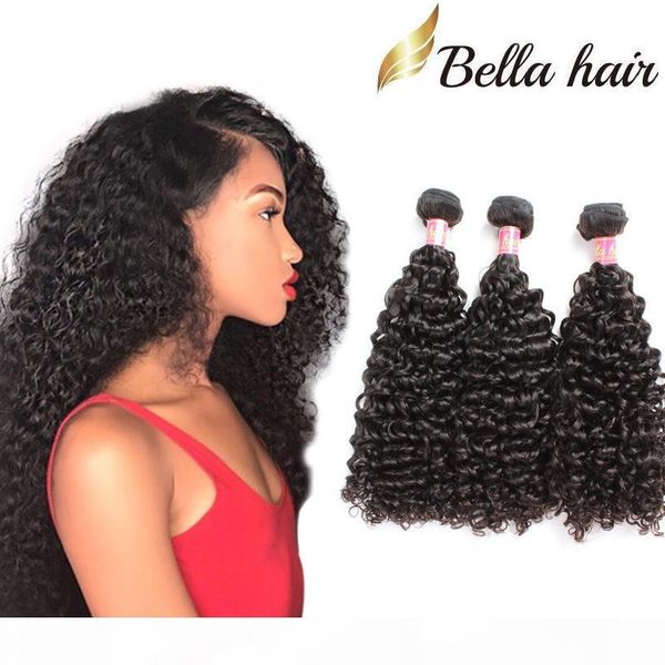 

bella hair 3pcs lot deep curly brazilian hair bundle double drown peruvian curly hair weave unprocessed raw indian human hair extension, Black