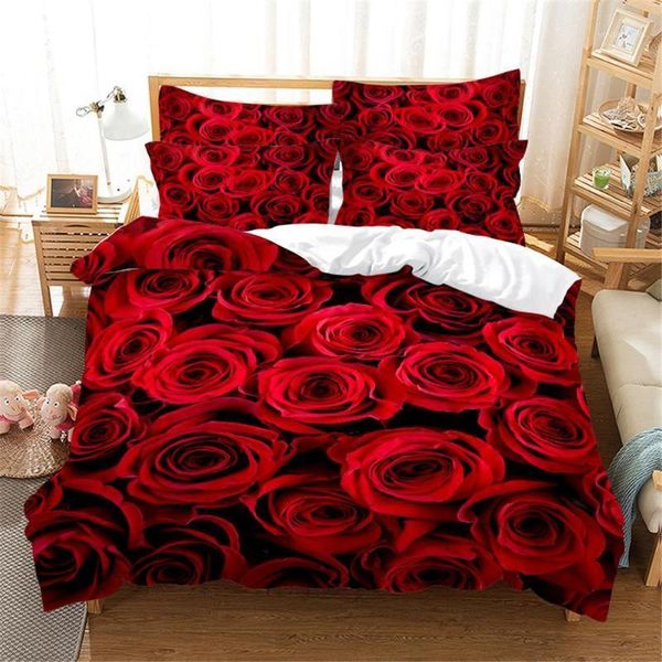 

bedding sets 2pcs/3pcs full//king quilt cover +pillowcase set with 3d digital flower printing1