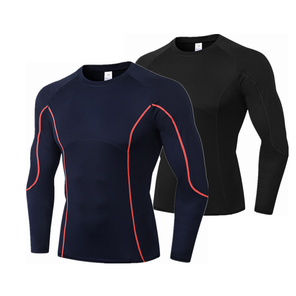 

running jerseys hiking shirt men long sleeve quick dry sport t gym fitness workout jersey tight sportswear, Black;blue
