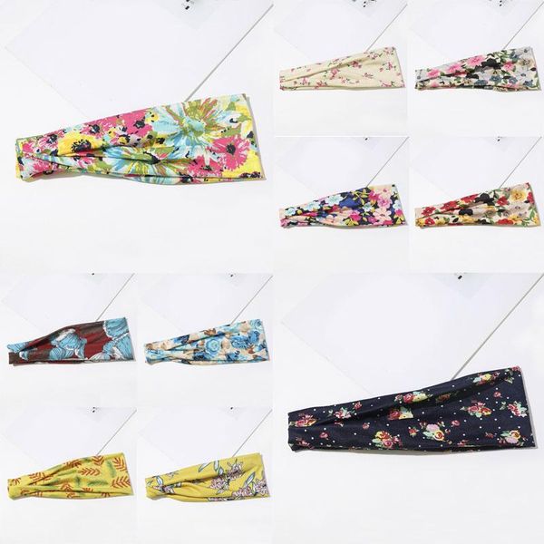 

fashion women sport headband wide headwrap elastic hair bands turban bandage bandanas floral print head wrap hair accessories q bbyiax