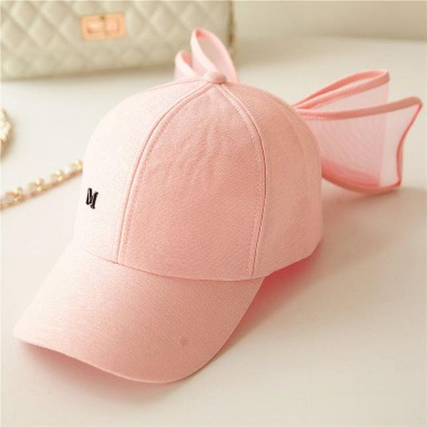 

bow caps for women girls new fashion big bowknot baseball cap korea lovely hats black pink white colors cotton mesh mark h sqccxd, Blue;gray