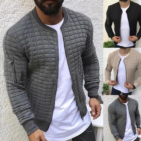 

fashion men solid color long sleeve casual slim-fit sport jacket coat outwear casual jacket men loose casual windbreaker coat, Black;brown